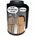 3dRose Mark Grace BAD BILL Butts - BUTTS your breath smells 1 on black - Can Cooler Bottle Wrap (cc_24766)