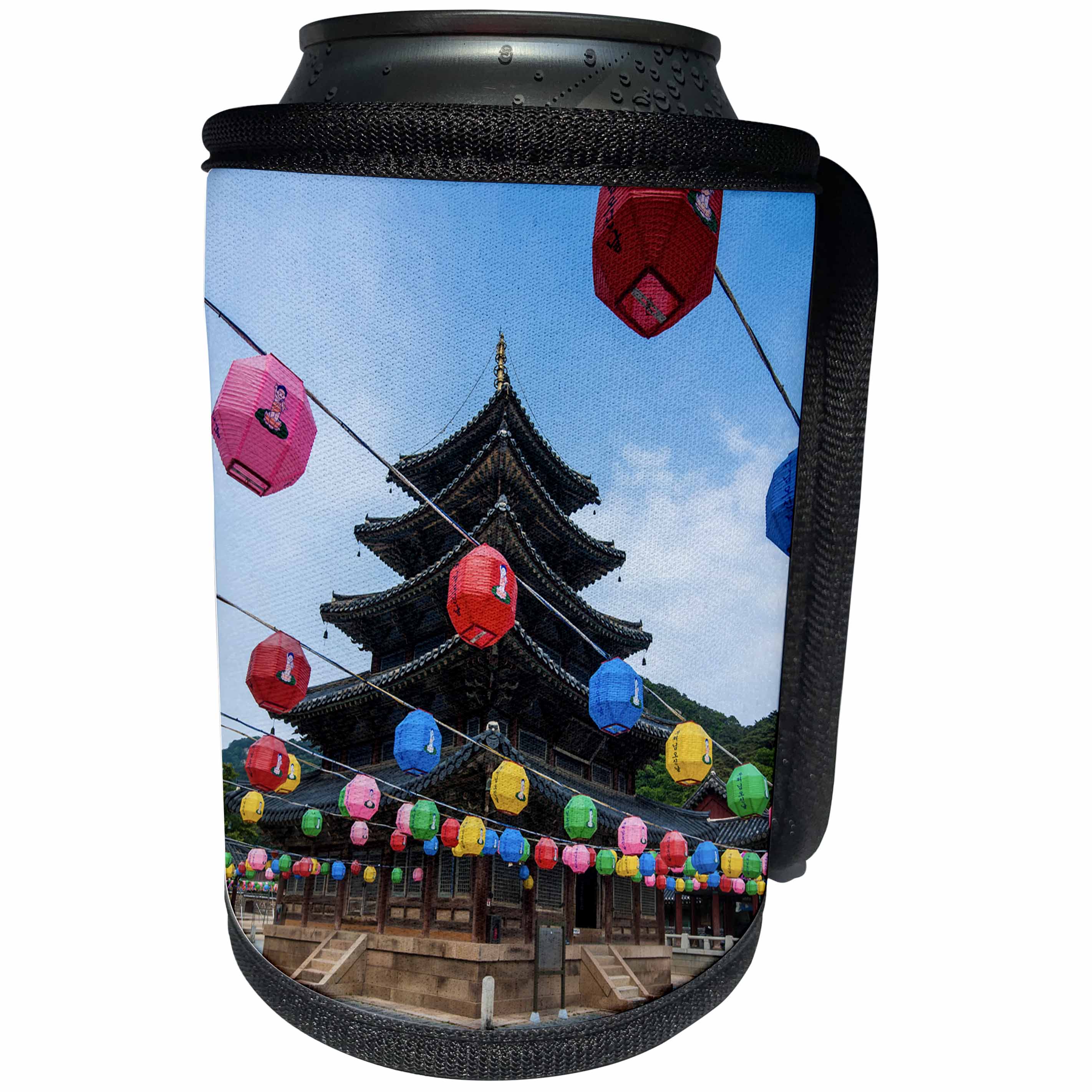 3dRose Danita Delimont - South Korea - Colorful lanterns,Beopjusa Temple Complex, South Korea - Can Cooler Bottle Wrap (cc_247673)