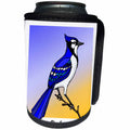 3dRose Mark Grace GRACEVISIONS Birds - BIRDS blue jay 1 on transparent - Can Cooler Bottle Wrap (cc_24770)