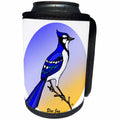 3dRose Mark Grace GRACEVISIONS Birds - BIRDS blue jay 2 on white - Can Cooler Bottle Wrap (cc_24774)
