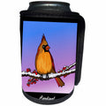 3dRose Mark Grace GRACEVISIONS Birds - BIRDS cardinal 1 on black - Can Cooler Bottle Wrap (cc_24781)