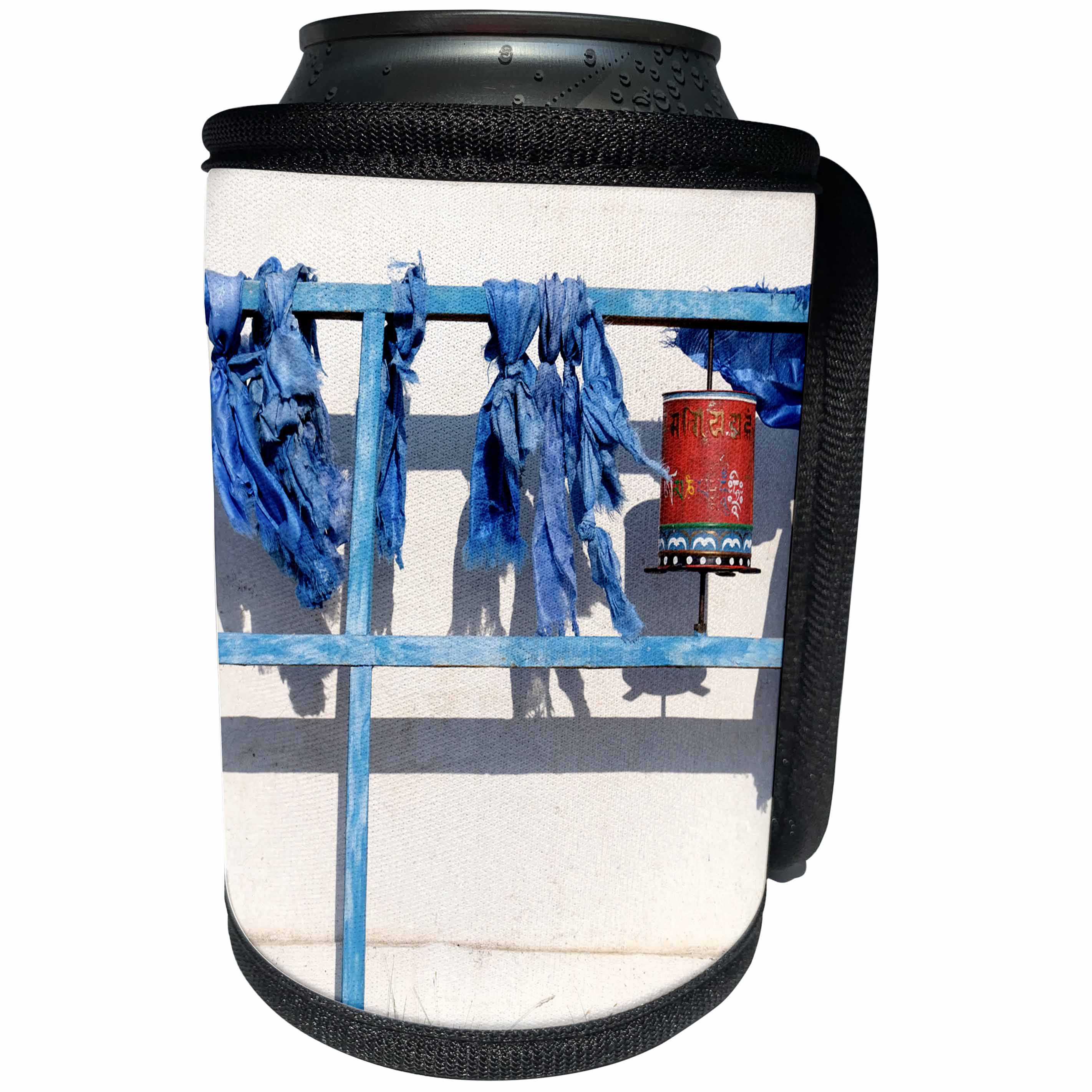 3dRose Danita Delimont - Mongolia - Western Mongolia. Prayer flags on stupa. - Can Cooler Bottle Wrap (cc_247813)