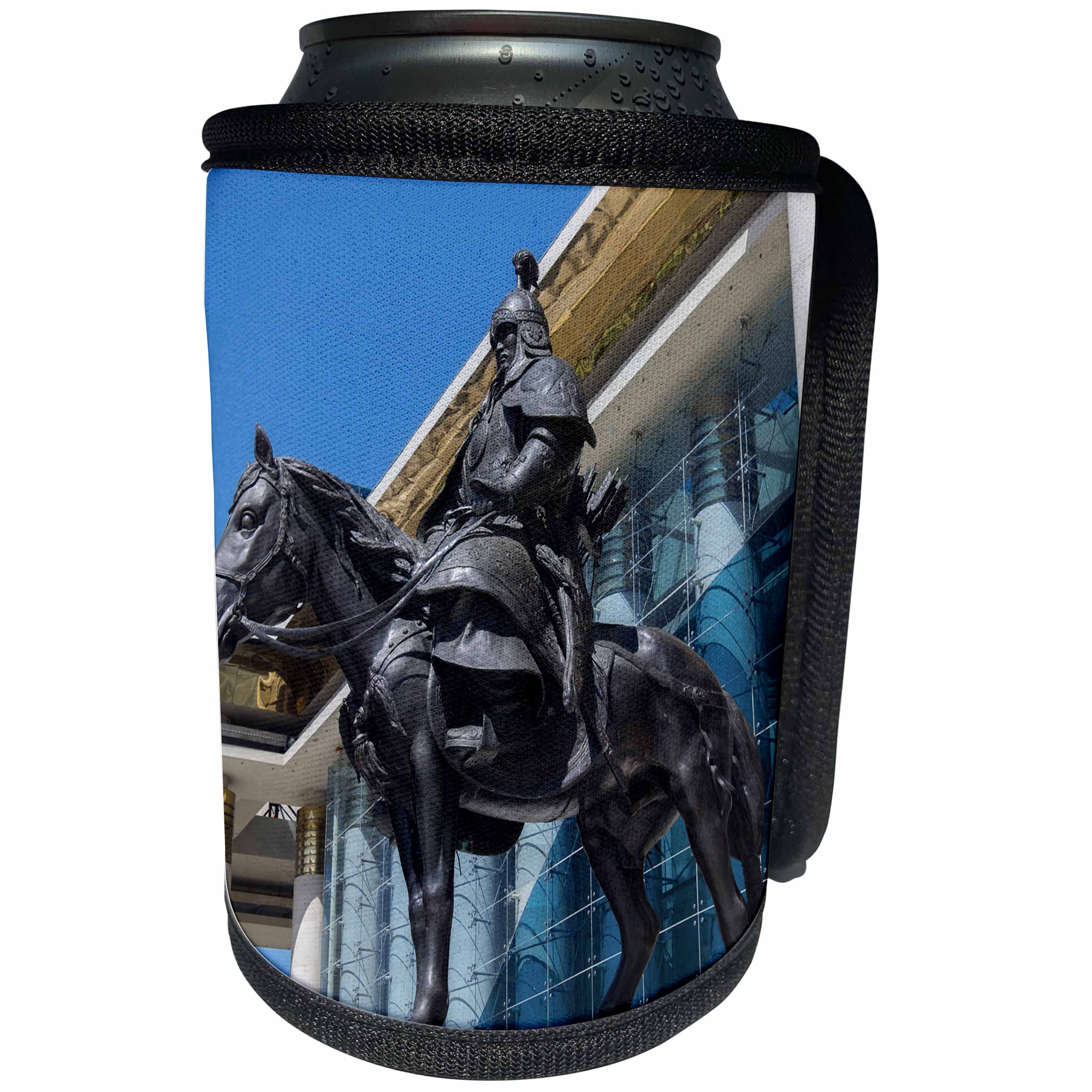 3dRose Danita Delimont - Mongolia - Mongolia, Ulaanbaatar. Statue of Genghis Khans general. - Can Cooler Bottle Wrap (cc_247831)
