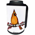 3dRose Mark Grace GRACEVISIONS Birds - BIRDS cardinal 3 on white - Can Cooler Bottle Wrap (cc_24786)