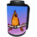 3dRose Mark Grace GRACEVISIONS Birds - BIRDS cardinal 3 on gradient - Can Cooler Bottle Wrap (cc_24787)
