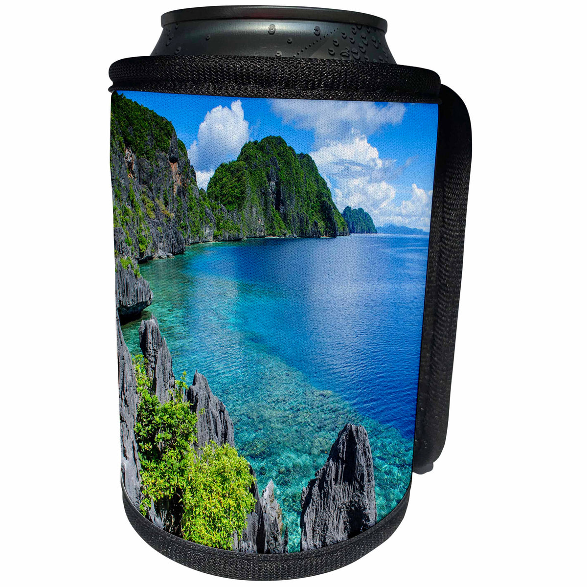 3dRose Danita Delimont - Philippines - Blue water in the Bacuit Archipelago, Palawan, Philippines - Can Cooler Bottle Wrap (cc_247872)