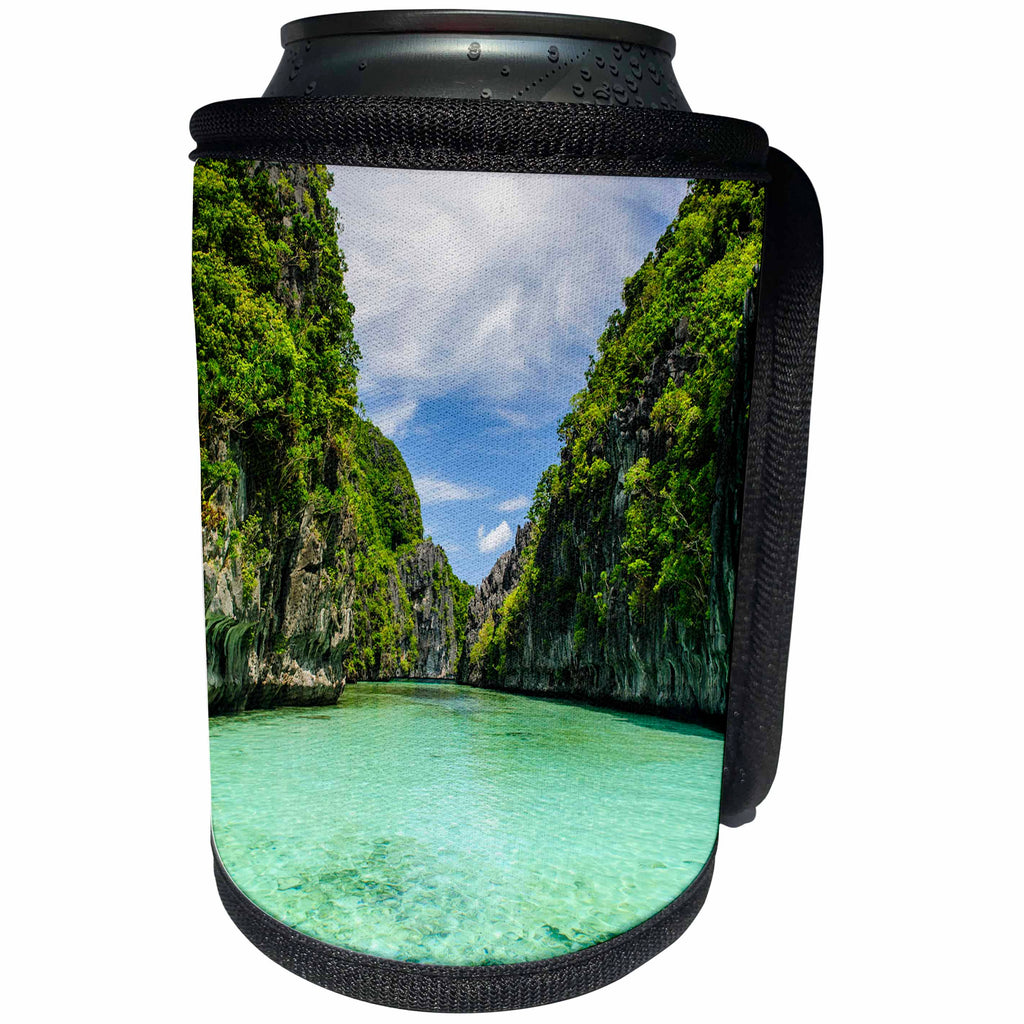 3dRose Danita Delimont - Philippines - Clear blue water in the Bacuit Archipelago, Palawan, Philippines - Can Cooler Bottle Wrap (cc_247873)