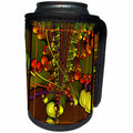 3dRose mimulux Psychedellic Art - PSYCHEDELLIC SPLASH hippie retro psychedellic flowerpower fractal yellow red blue green - Can Cooler Bottle Wrap (cc_24833)