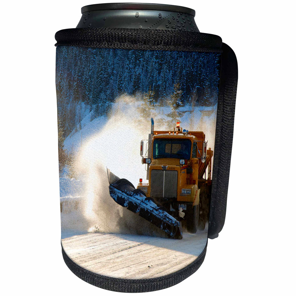 3dRose Danita Delimont - British Columbia - Highway snow plow in winter. Wells, British Columbia. - Can Cooler Bottle Wrap (cc_248358)
