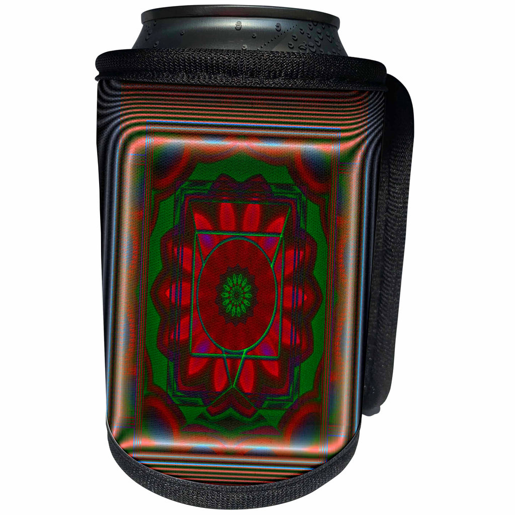 3dRose mimulux Psychedellic Art - MANDALA 7 chakra meditation spirituality NewAge glowing power energy balance peace - Can Cooler Bottle Wrap (cc_24836)