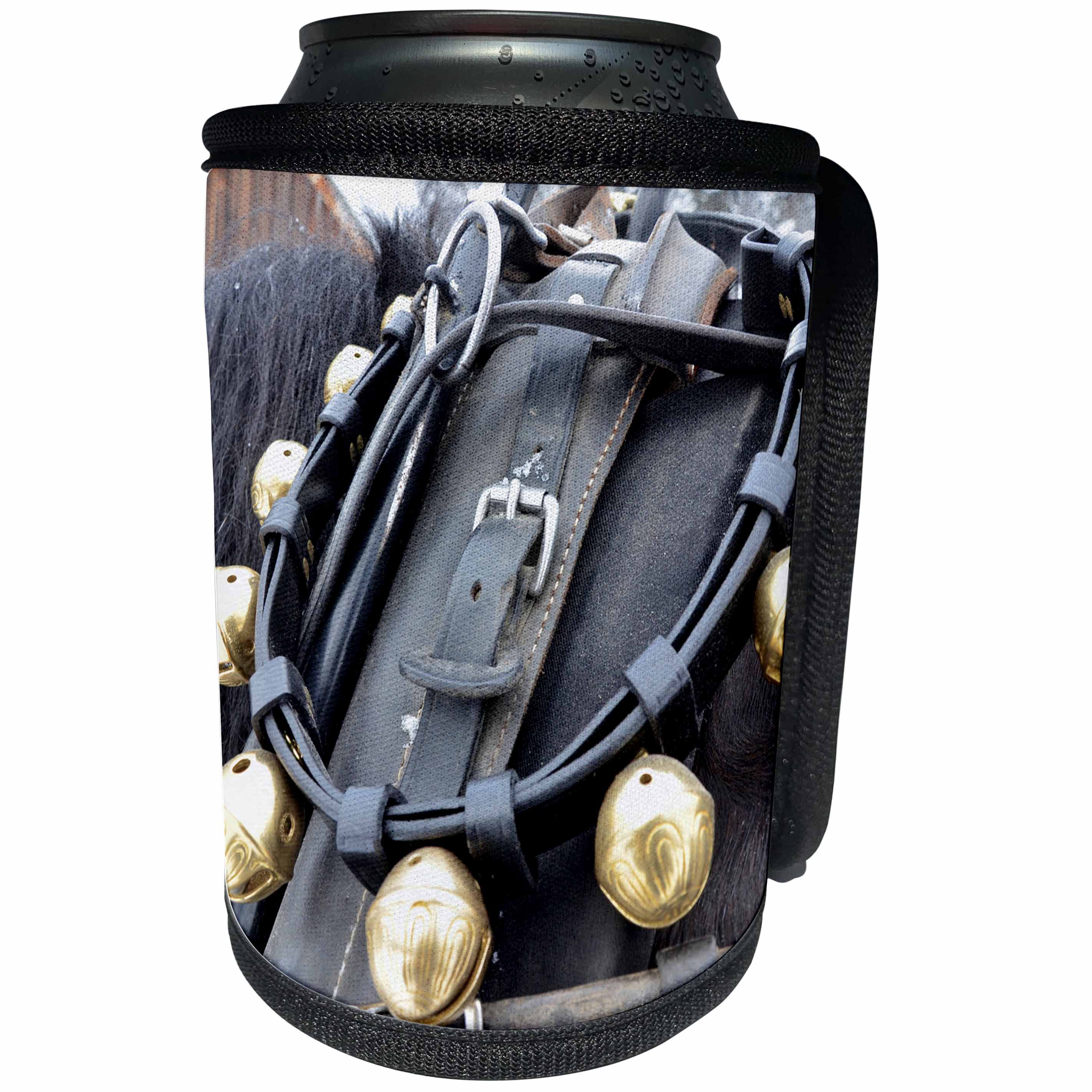 3dRose Danita Delimont - British Columbia - Bells on a horse harness. Barkerville, British Columbia - Can Cooler Bottle Wrap (cc_248363)