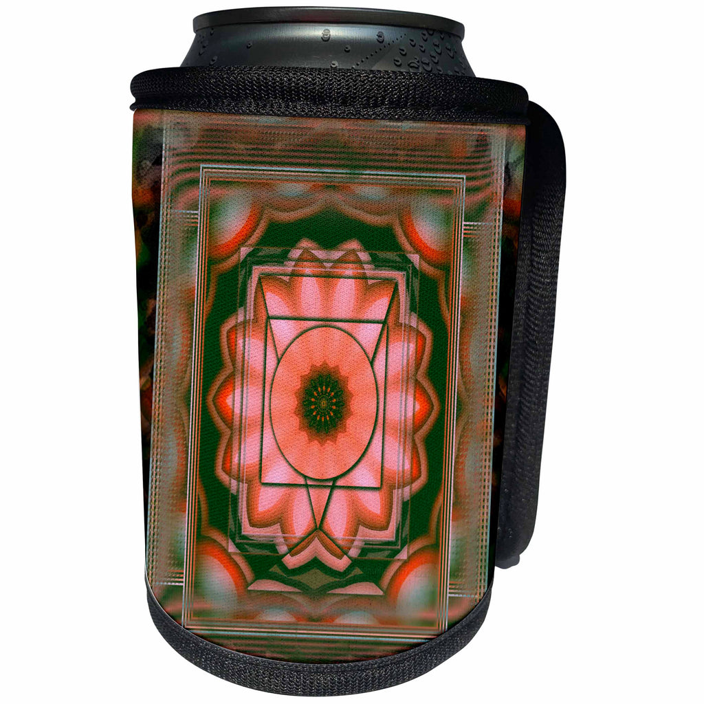 3dRose mimulux Psychedellic Art - MANDALA 8 chakra meditation spirituality NewAge pastel power energy balance peace - Can Cooler Bottle Wrap (cc_24837)