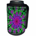 3dRose mimulux Psychedellic Art - PSYCHEDELLIC SPIRAL purple lilac green spiral spiralling psychedellic hippie flowerpower NewAge - Can Cooler Bottle Wrap (cc_24840)