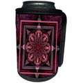 3dRose mimulux Psychedellic Art - 10 purple pink black flowerpower hippie india oriental meditate peace harmony - Can Cooler Bottle Wrap (cc_24842)