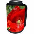 3dRose Patricia Sanders Flowers - Inspirational Attitude Poppy - Can Cooler Bottle Wrap (cc_24886)