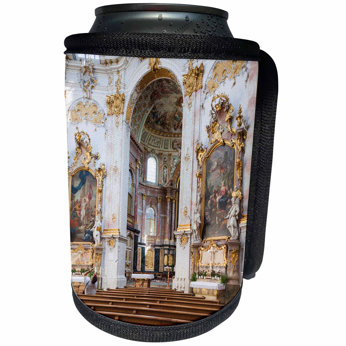 3dRose Danita Delimont - Bavaria - Germany, Bavaria, Ettal, Kloster Ettal Monastery, interior 01 - Can Cooler Bottle Wrap (cc_248878)