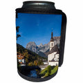 3dRose Danita Delimont - Bavaria - Germany, Bavaria, Ramsau, Ramsau church, fall - Can Cooler Bottle Wrap (cc_248892)