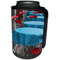 3dRose Danita Delimont - Konigsee - Germany, Bavaria, Konigsee, village by Konigsee Lake, cafe table - Can Cooler Bottle Wrap (cc_248908)