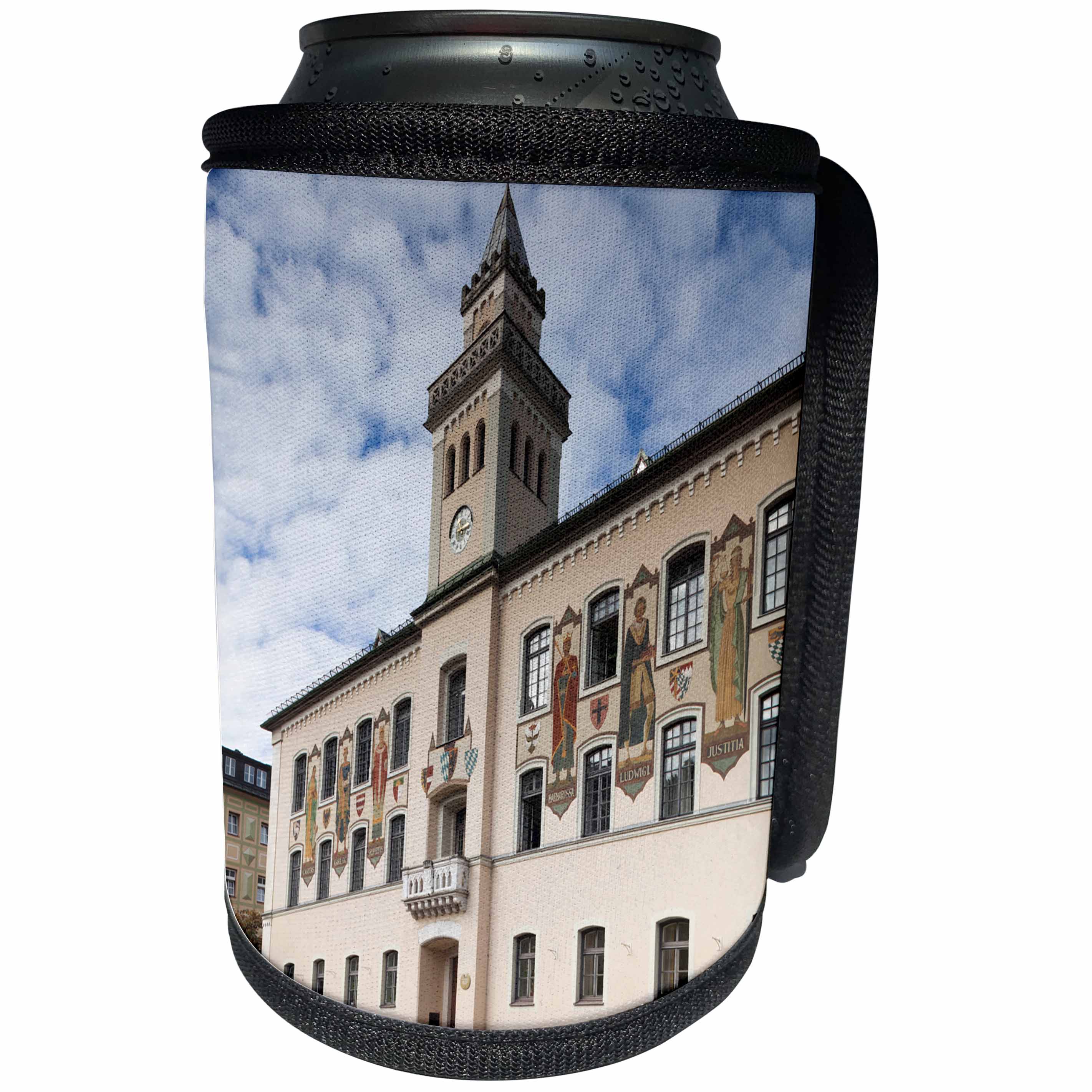 3dRose Danita Delimont - Bad Reichenhall - Germany, Bavaria, Bad Reichenhall, town hall - Can Cooler Bottle Wrap (cc_248918)