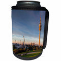 3dRose Danita Delimont - Munich - Germany, Bavaria, Munich, Olympic Park, Olympia Tower, sunset, fall - Can Cooler Bottle Wrap (cc_248920)
