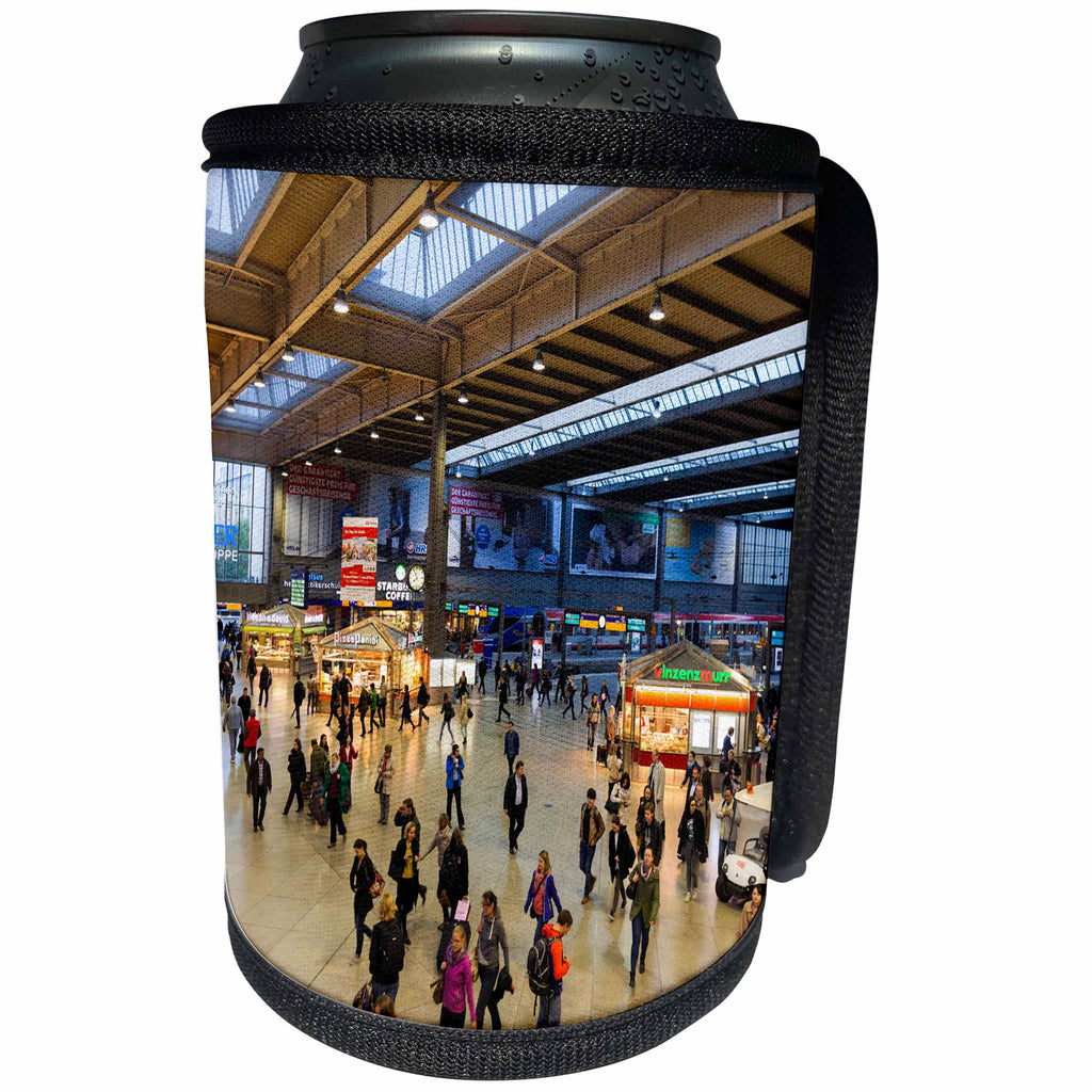 3dRose Danita Delimont - Munich - Germany, Bavaria, Munich, Hauptbahnhof, Main Train Station, interior - Can Cooler Bottle Wrap (cc_248922)