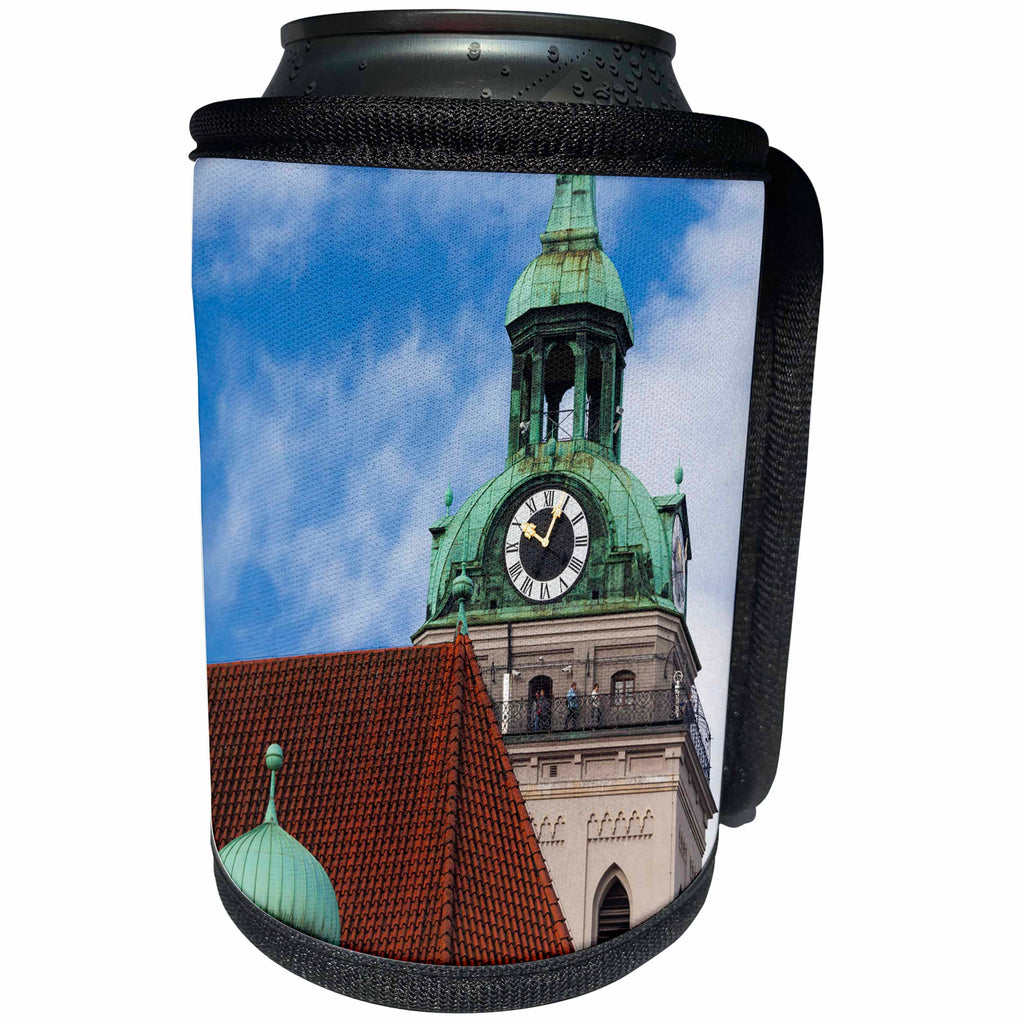 3dRose Danita Delimont - Munich - Germany, Bavaria, Munich, Peterskirche, church tower - Can Cooler Bottle Wrap (cc_248927)