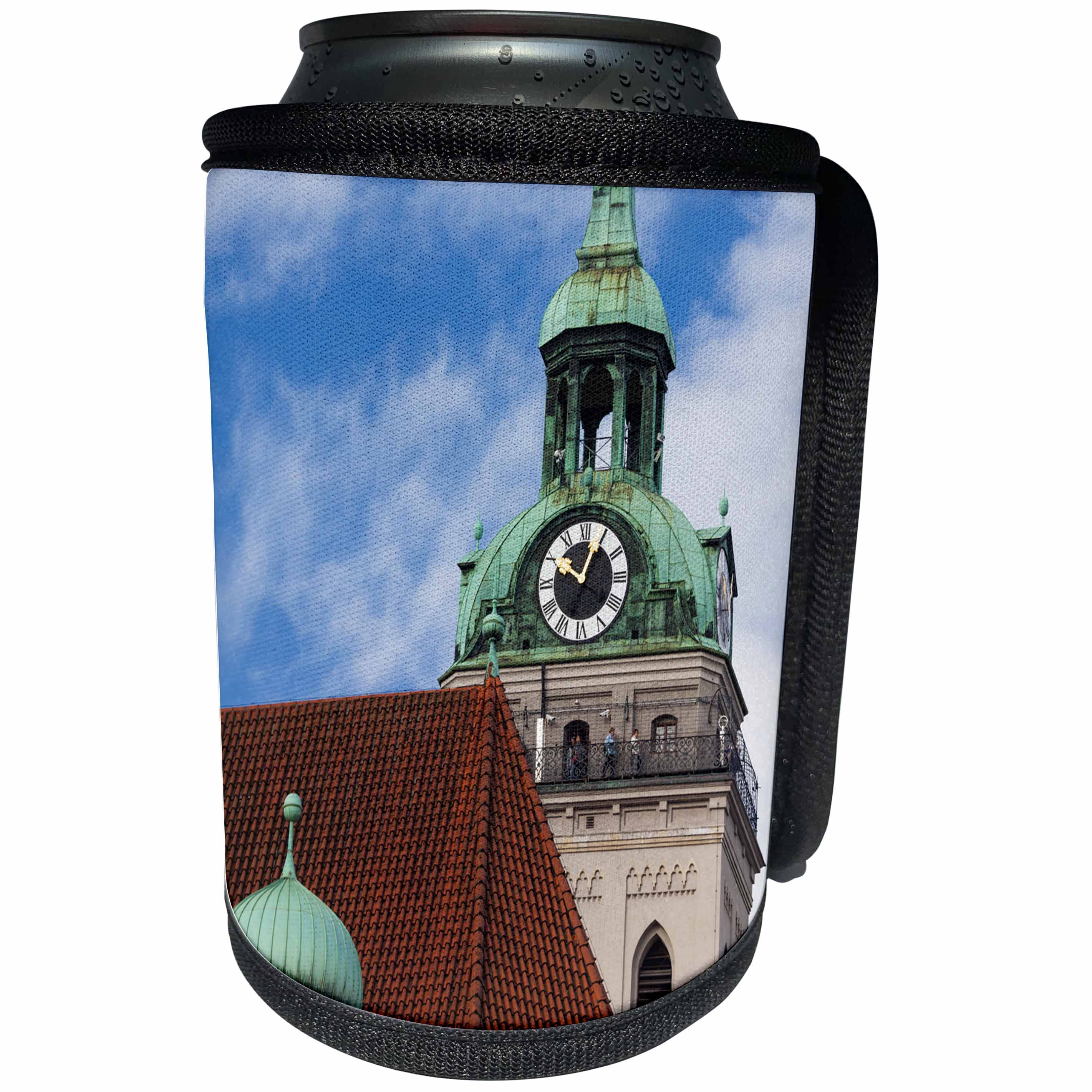3dRose Danita Delimont - Munich - Germany, Bavaria, Munich, Peterskirche, church tower - Can Cooler Bottle Wrap (cc_248927)