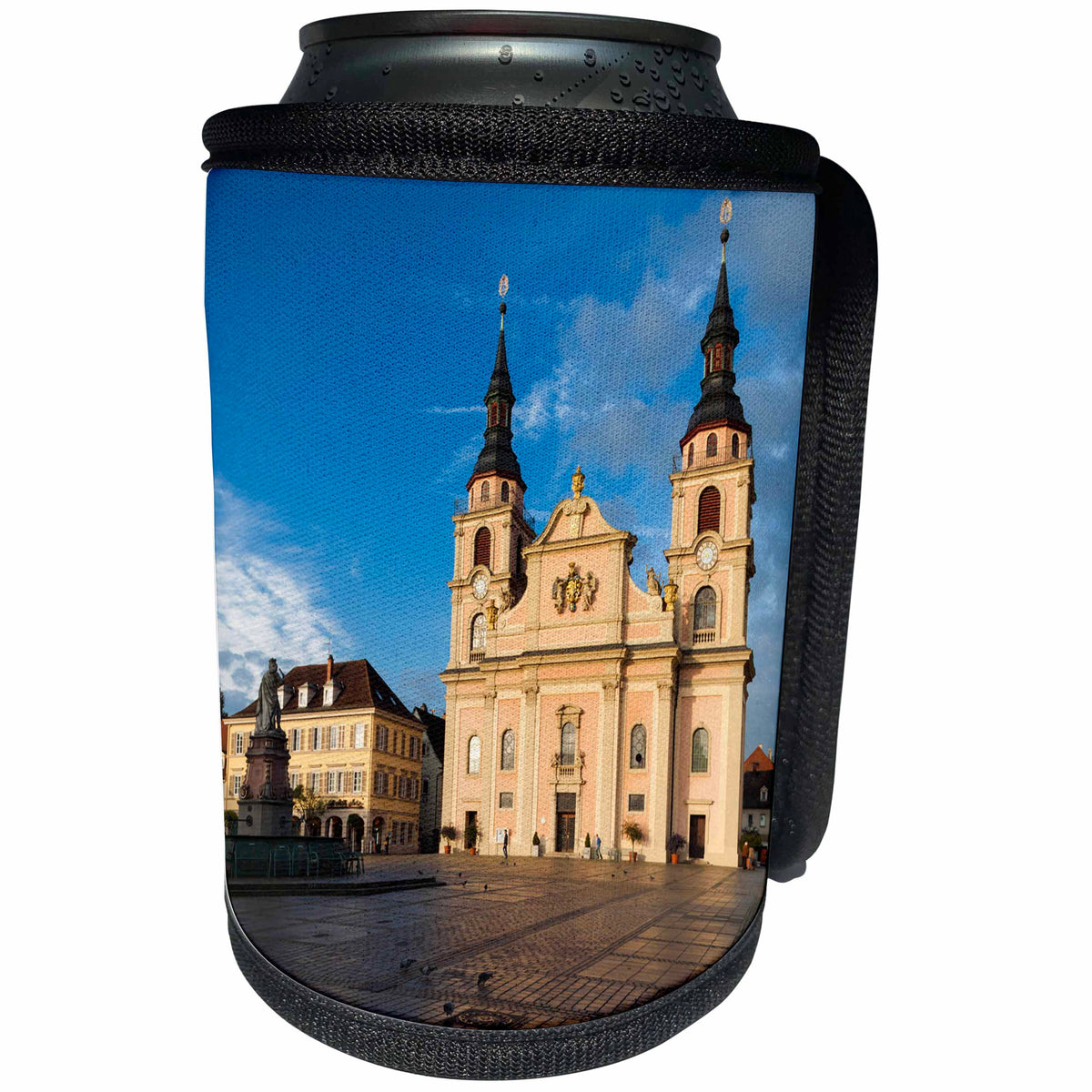 3dRose Danita Delimont - Ludwigsburg - Germany, Ludwigsburg, Marktplatz, Statdtkirche church, dawn 01 - Can Cooler Bottle Wrap (cc_248945)