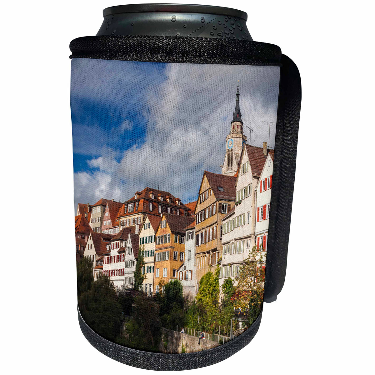 3dRose Danita Delimont - Tubingen - Germany, Tubingen, old town buildings along the Neckar River 01 - Can Cooler Bottle Wrap (cc_248968)