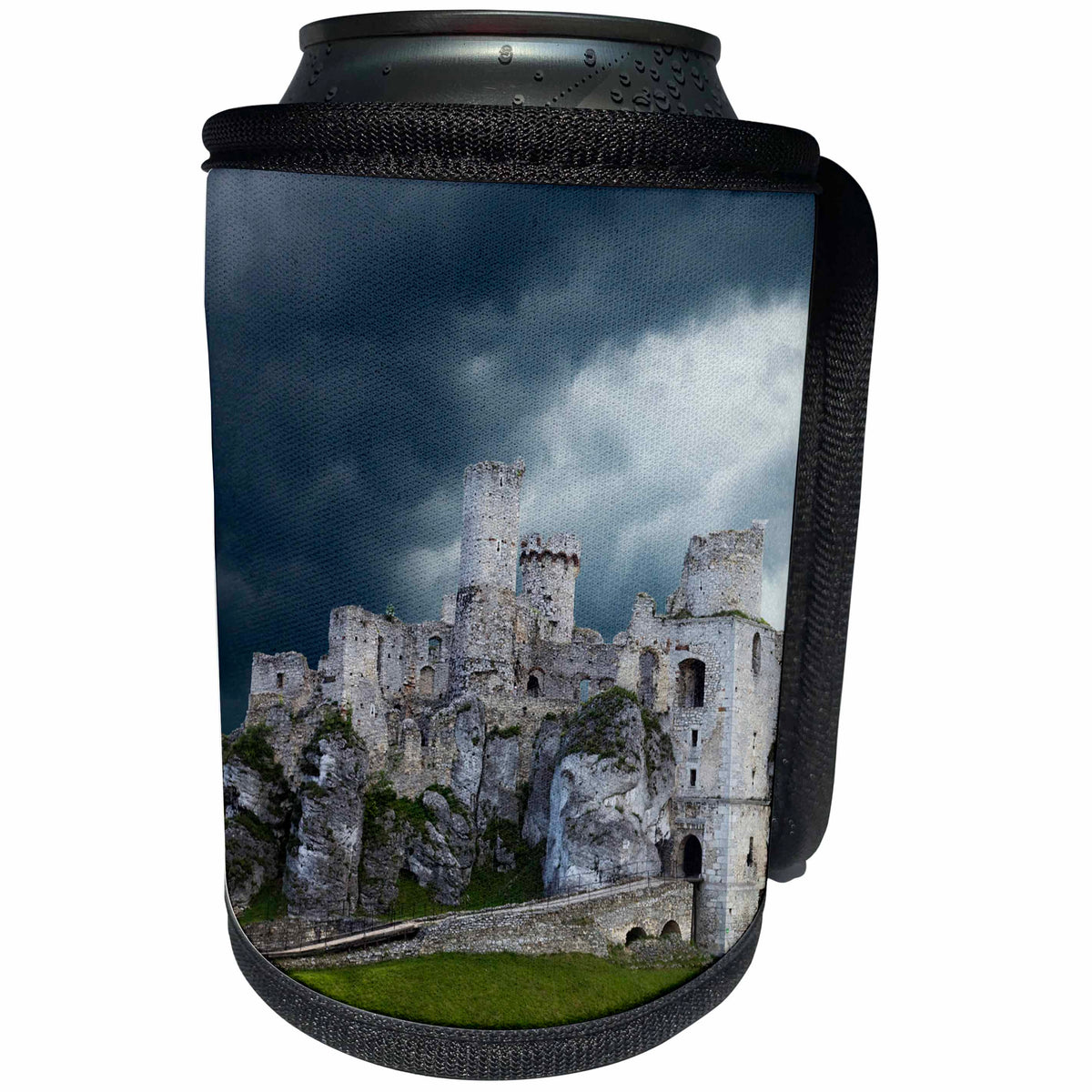 3dRose Danita Delimont - Poland - Poland. Composite of Ogrodzieniec Castle with stormy sky. - Can Cooler Bottle Wrap (cc_249368)