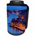 3dRose Danita Delimont - Porto - Portugal, Porto. View of city and harbor at night. - Can Cooler Bottle Wrap (cc_249382)