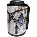 3dRose Danita Delimont - Lisbon - Portugal, Lisbon. Wrought iron street lights on building - Can Cooler Bottle Wrap (cc_249401)