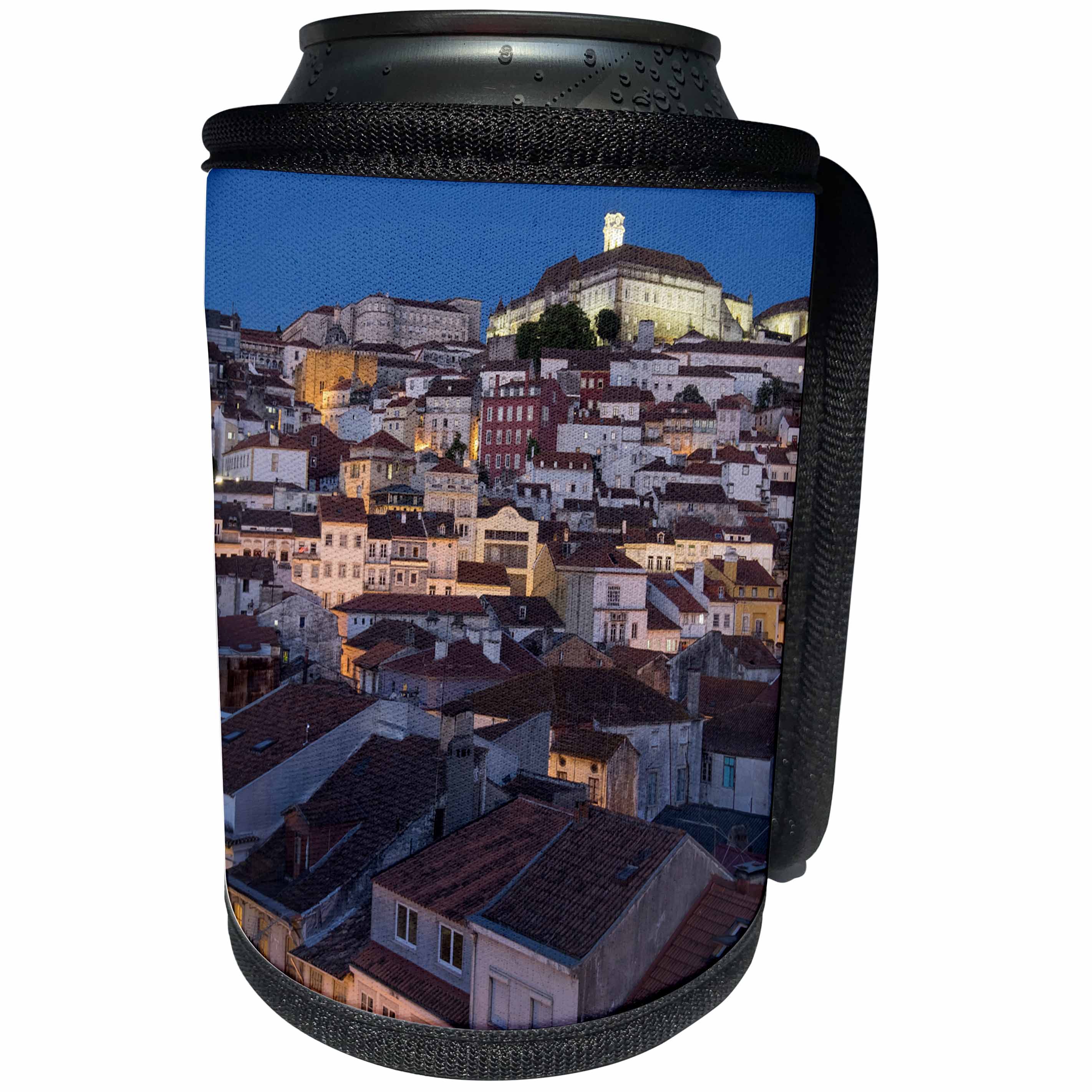 3dRose Danita Delimont - Coimbra - Portugal, Coimbra. Hillside view of University of Coimbra neighborhood - Can Cooler Bottle Wrap (cc_249406)