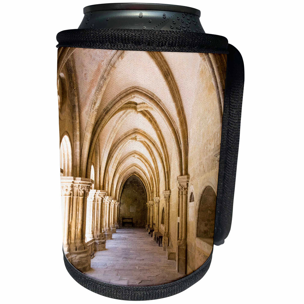 3dRose Danita Delimont - Coimbra - Portugal, Coimbra. Old Cathedral cloister. Archways, courtyard. - Can Cooler Bottle Wrap (cc_249410)