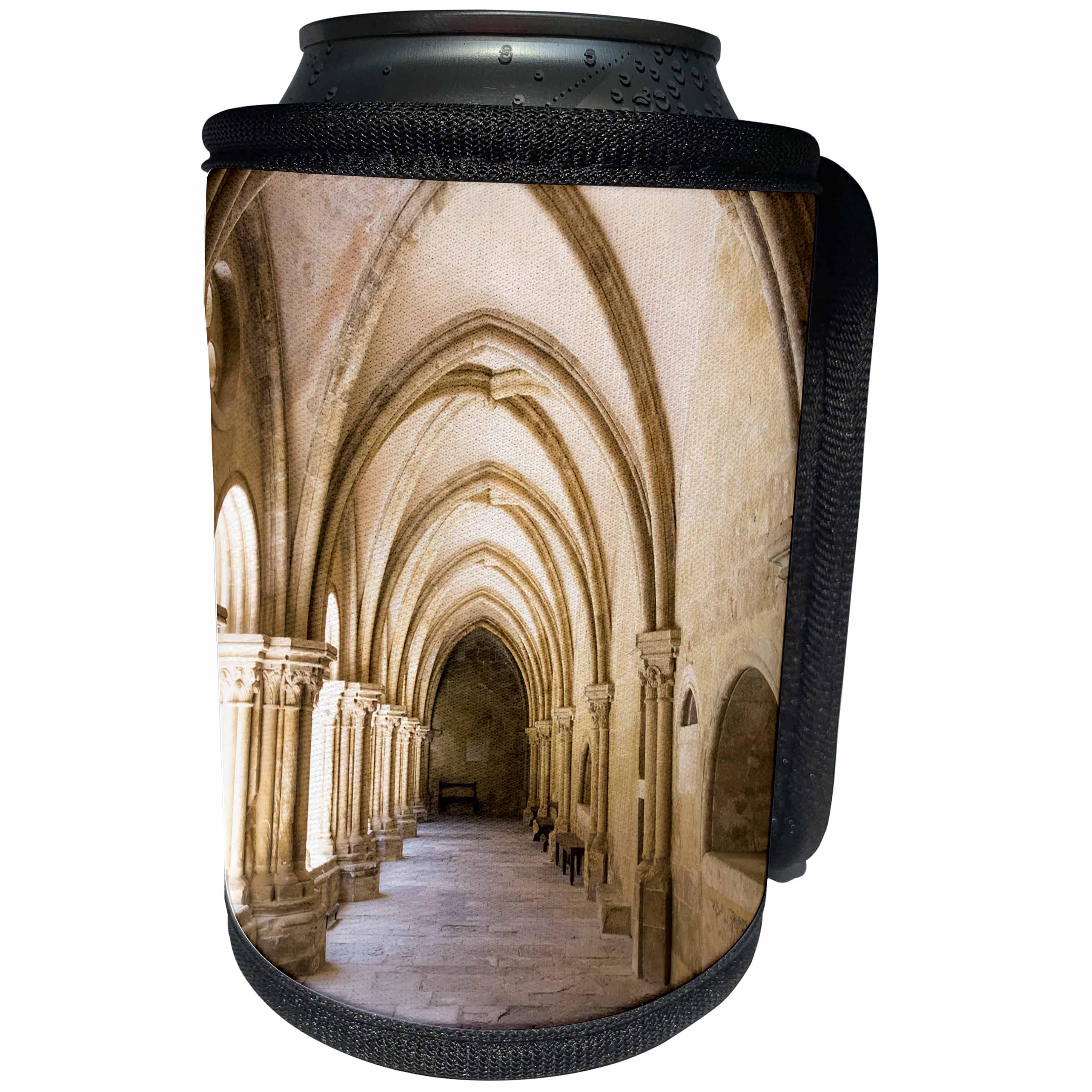 3dRose Danita Delimont - Coimbra - Portugal, Coimbra. Old Cathedral cloister. Archways, courtyard. - Can Cooler Bottle Wrap (cc_249410)