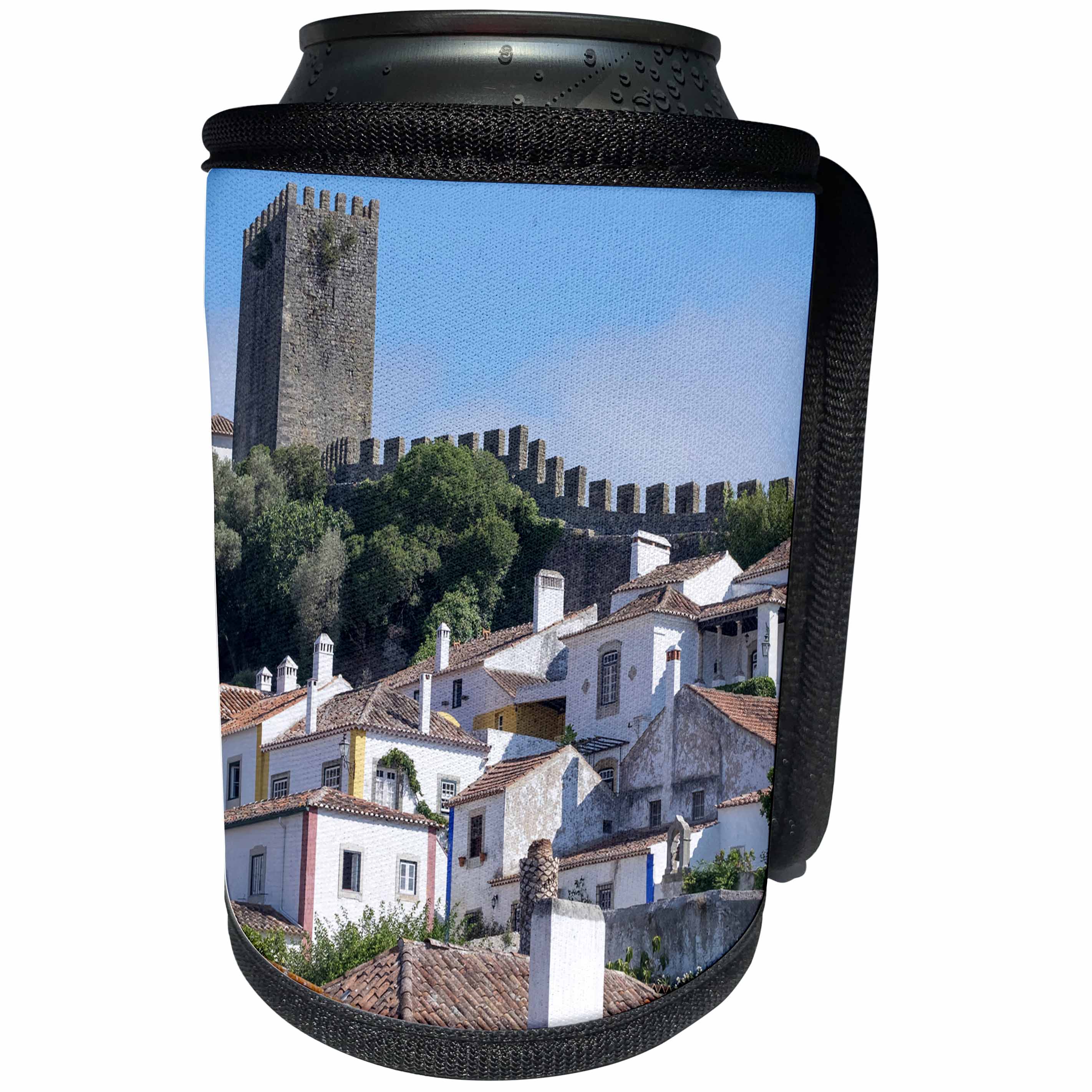 3dRose Danita Delimont - Obidos - Portugal, Obidos, ancient city wall, medieval structure encircles town - Can Cooler Bottle Wrap (cc_249417)