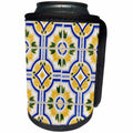 3dRose Danita Delimont - Aveiro - Portugal. Aveiro. Blue and yellow tilework, azulejo, historic district - Can Cooler Bottle Wrap (cc_249444)