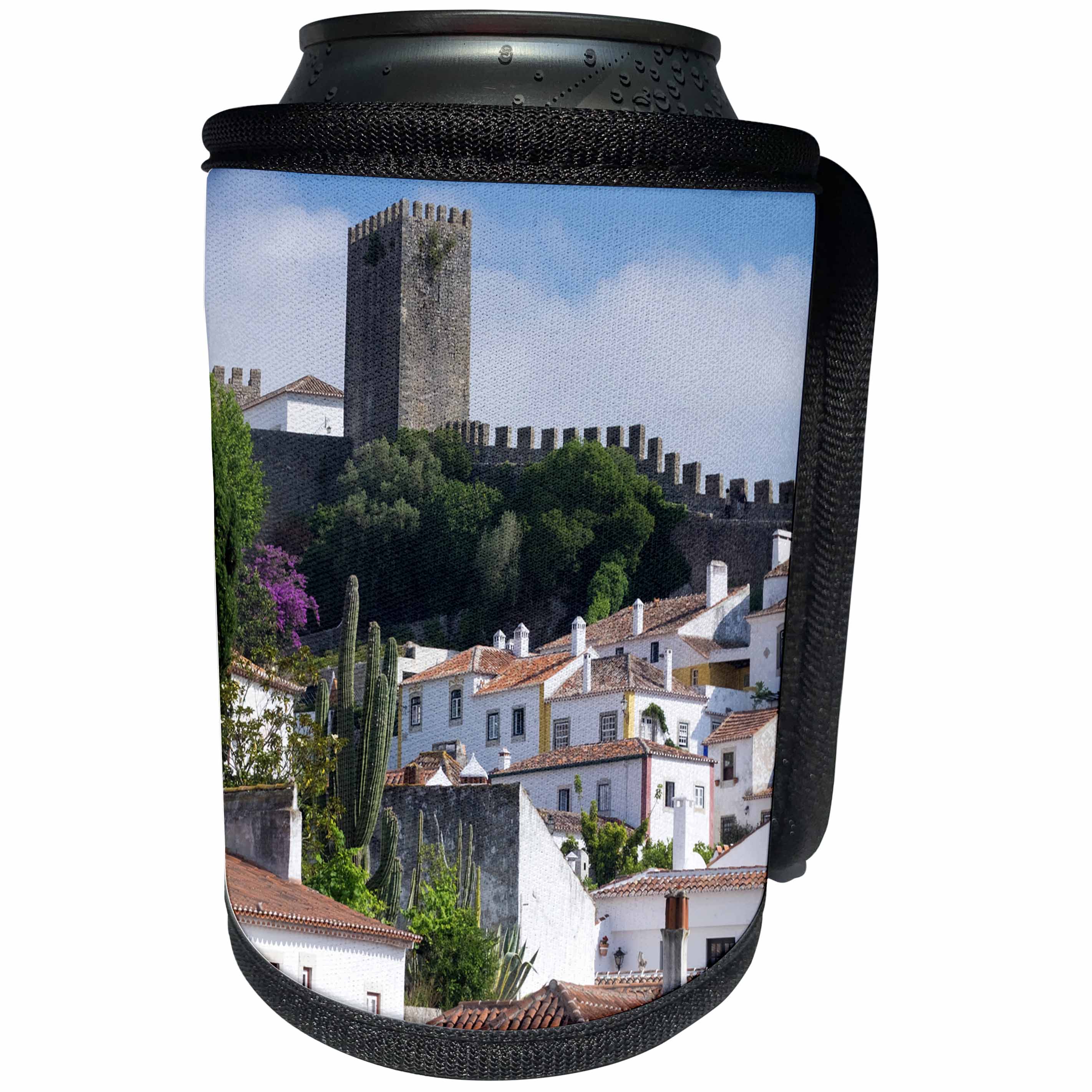3dRose Danita Delimont - Obidos - Portugal, Obidos. Ancient city wall encircles historic Obidos. - Can Cooler Bottle Wrap (cc_249490)