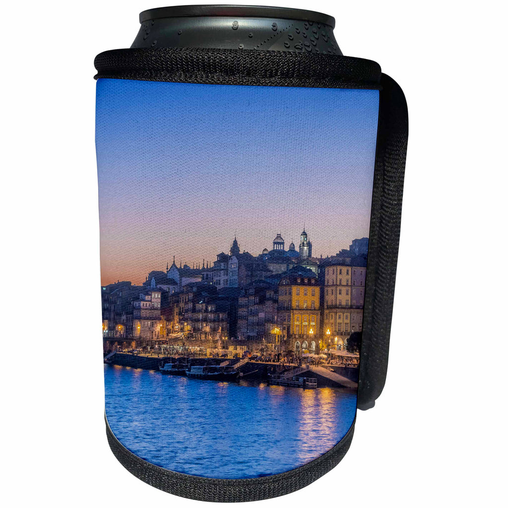 3dRose Danita Delimont - Porto - Portugal, Porto, Douro waterfront at Sunset - Can Cooler Bottle Wrap (cc_249504)