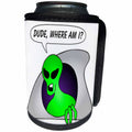 3dRose Mark Grace GRACEVISIONS Aliens and UFOs - ALIENS AND UFOS alien lost 1 on white - Can Cooler Bottle Wrap (cc_25024)