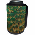 3dRose Danita Delimont - Feathers - Melanistic Pheasant breast feathers - Can Cooler Bottle Wrap (cc_250266)
