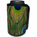 3dRose Danita Delimont - Feathers - Male peacock display tail feathers 01 - Can Cooler Bottle Wrap (cc_250297)
