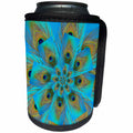 3dRose Danita Delimont - Feathers - Male Peacock tail feather design - Can Cooler Bottle Wrap (cc_250308)