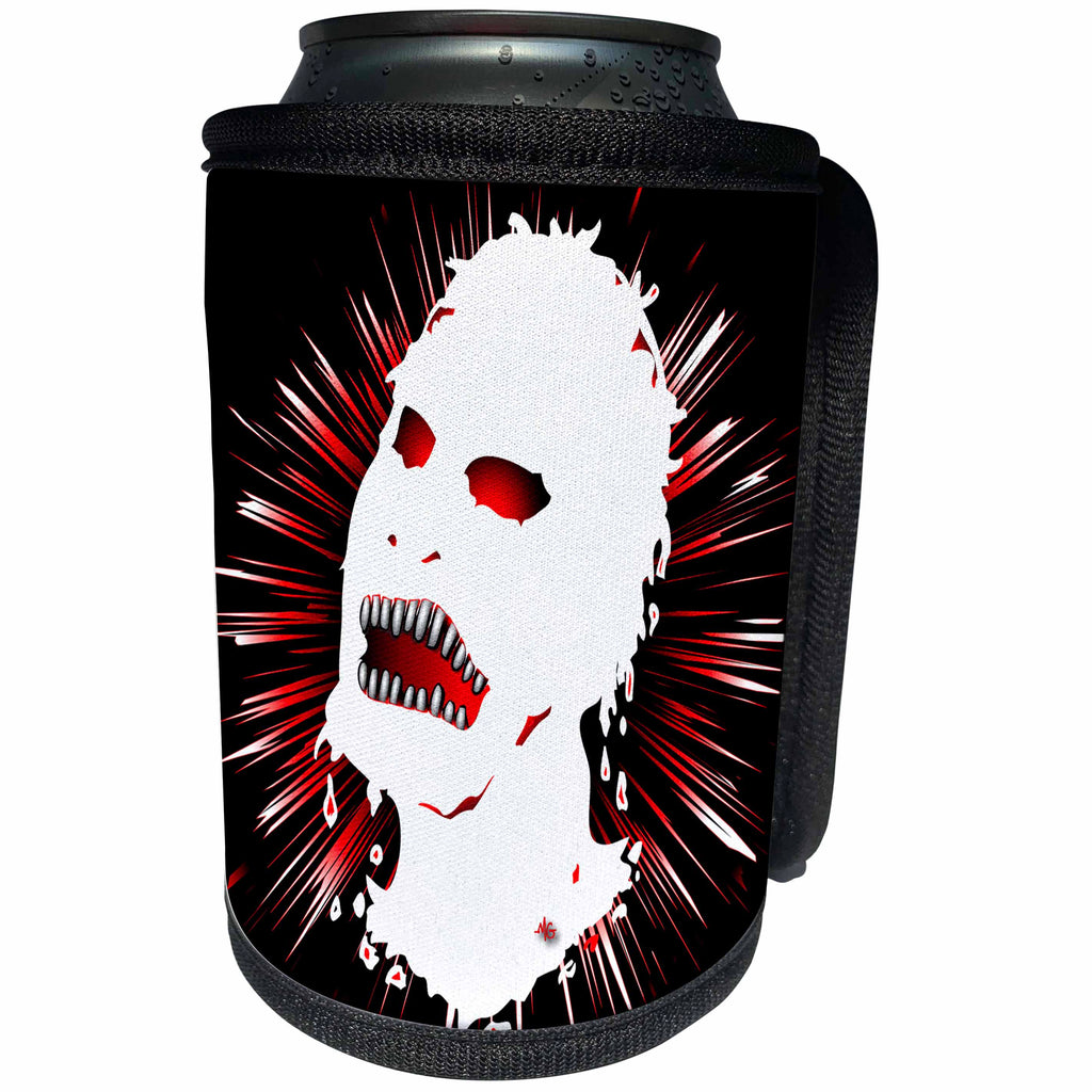 3dRose Mark Grace ZOMBIE SURVIVORS Icon - ICON zombie survivors 1 on black - Can Cooler Bottle Wrap (cc_25032)