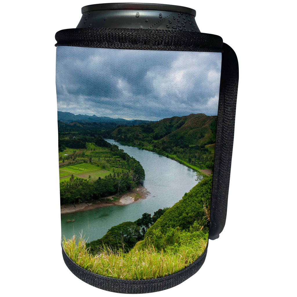 3dRose Danita Delimont - Fiji - Tavuni Hill Fort overlooking the Sigatoka River, Viti Levu, Fiji - Can Cooler Bottle Wrap (cc_250324)