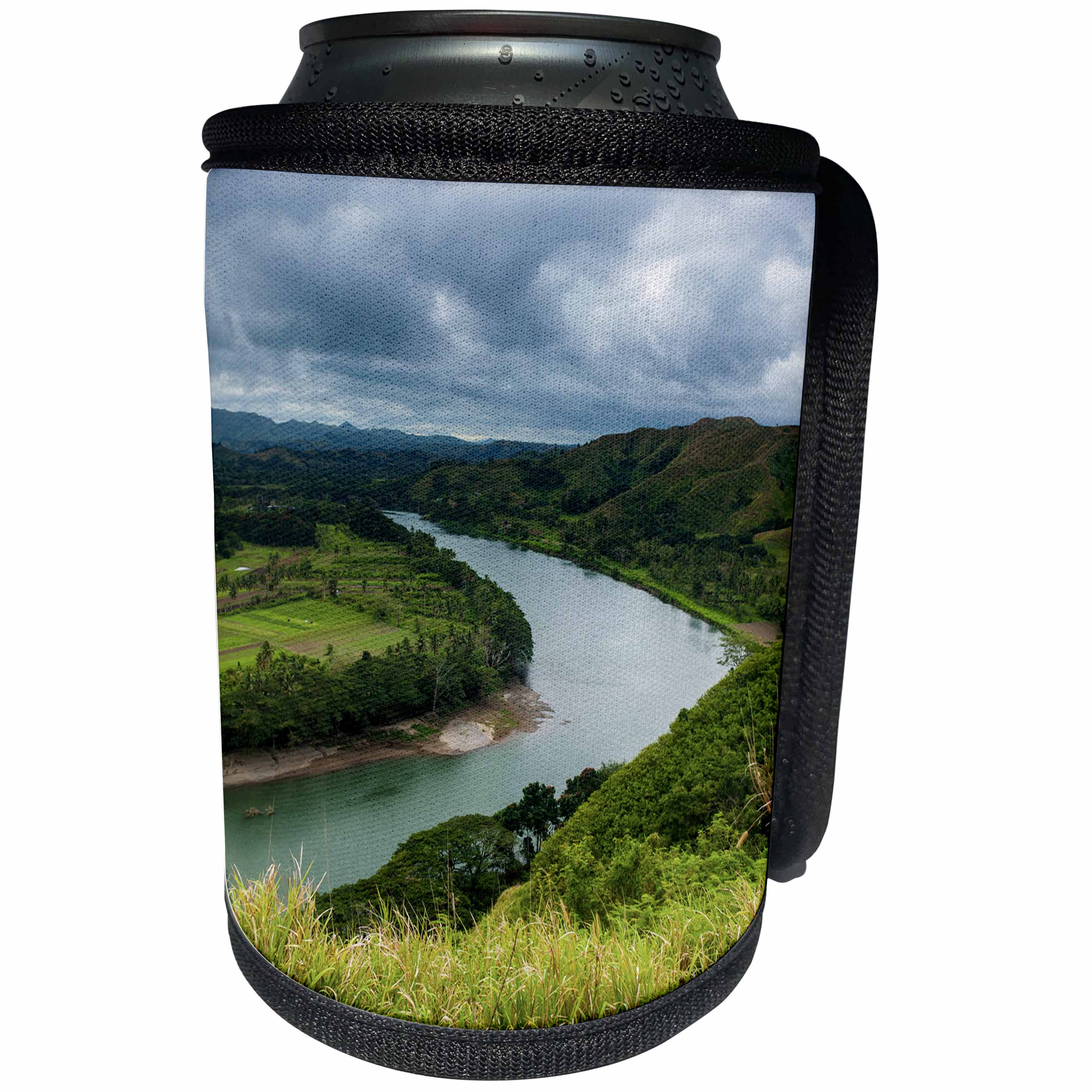 3dRose Danita Delimont - Fiji - Tavuni Hill Fort overlooking the Sigatoka River, Viti Levu, Fiji - Can Cooler Bottle Wrap (cc_250324)