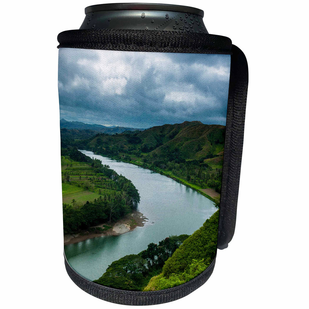 3dRose Danita Delimont - Fiji - Tavuni Hill Fort overlooking the Sigatoga river, Viti Levu, Fiji - Can Cooler Bottle Wrap (cc_250335)