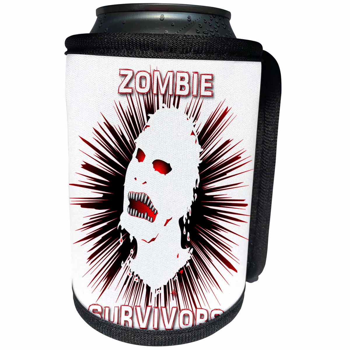 3dRose Mark Grace ZOMBIE SURVIVORS Icon - ICON zombie survivors 2 on white - Can Cooler Bottle Wrap (cc_25034)