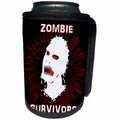 3dRose Mark Grace ZOMBIE SURVIVORS Icon - ICON zombie survivors 2 on black - Can Cooler Bottle Wrap (cc_25035)