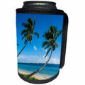 3dRose Danita Delimont - Tonga - Palm fringed white sand beach on an islet of Vavau, Tonga - Can Cooler Bottle Wrap (cc_250351)